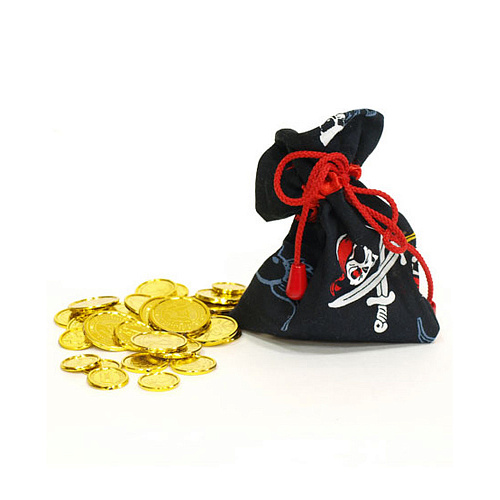 Пиратский кошелек с монетами